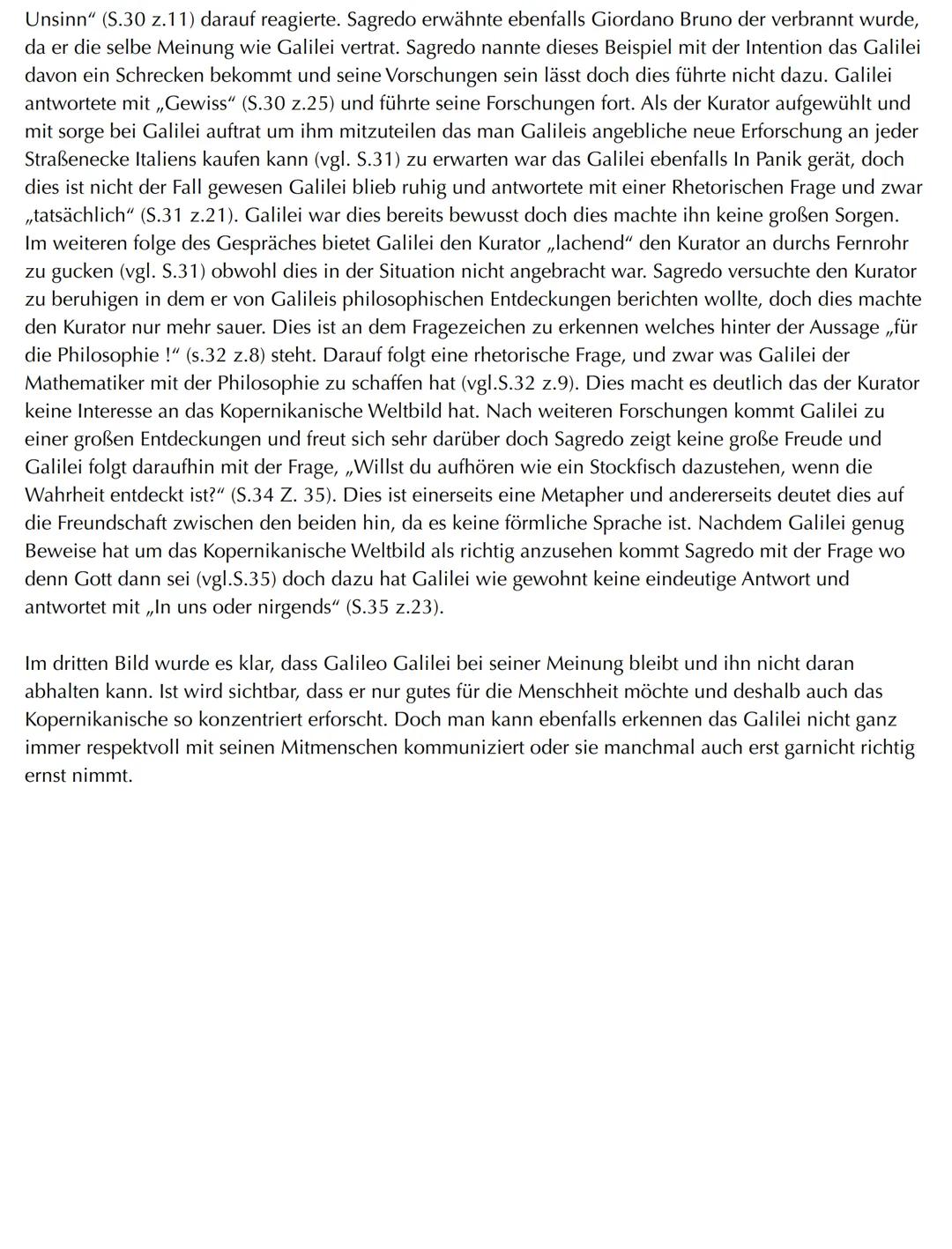 Das Drama „Leben des Galilei" von Berthold Brecht, welches 1938/39 geschrieben und 1943
uraufgeführt wurde, behandelt das Thema der Aufkläru