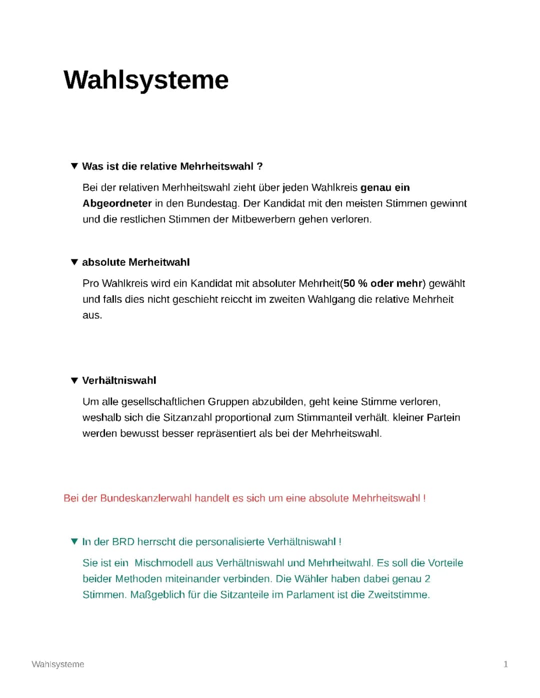 Wahlsysteme