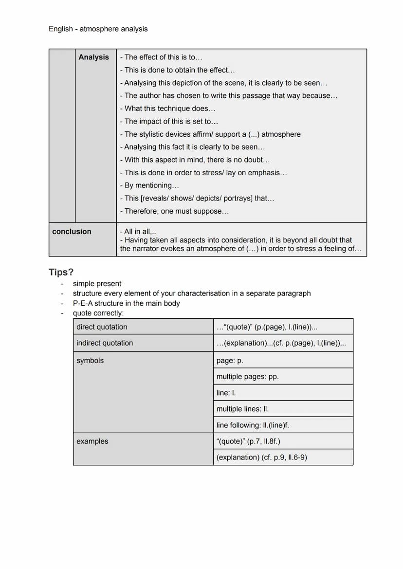English atmosphere analysis
What is the atmosphere?
Every novel contains a noticeable atmosphere which gives the reader a perceptible mood. 