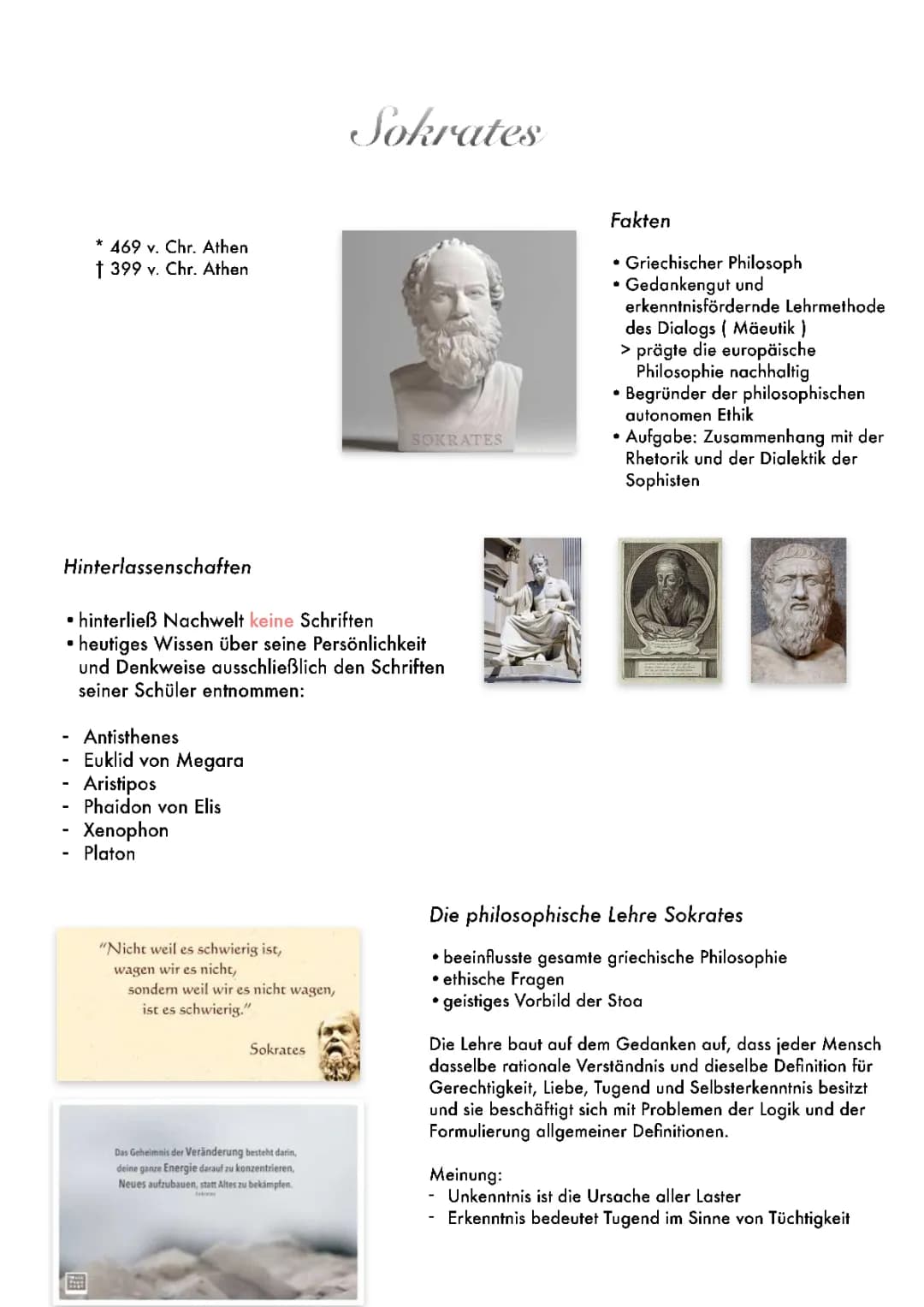 Sokrates Philosophie einfach erklärt – Zitate, letzte Worte und mehr