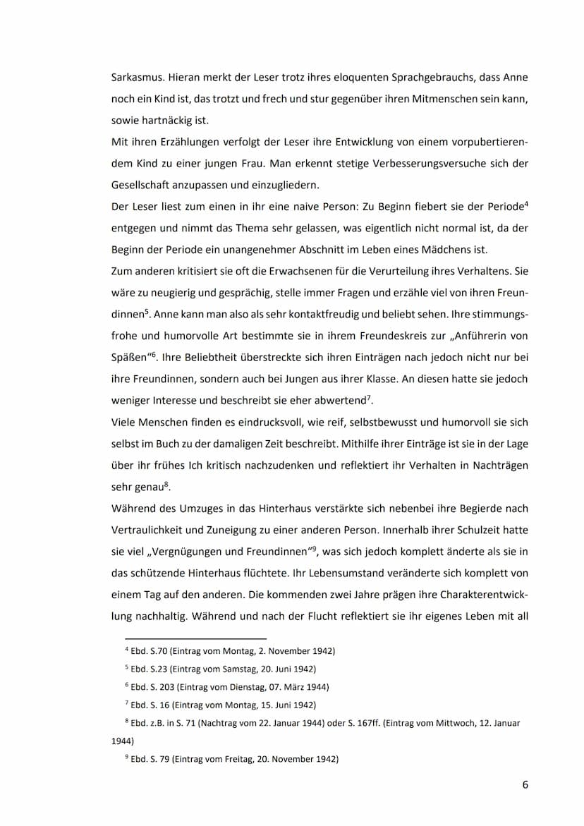 Wie wird die literarische Figur der Anne Frank filmisch
umgesetzt?
Eine vergleichende Charakterisierung anhand ausgewählter
Buchausschnitte 