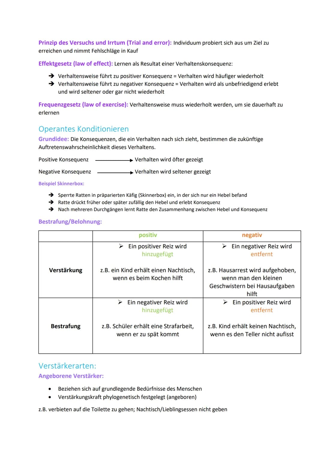 LPE 8-Richtungen der Psychologie
(Lernen)
Behaviorismus
Defintion: Richtung der amerikanischen Verhaltensforschung, die nur direkt beobachtb