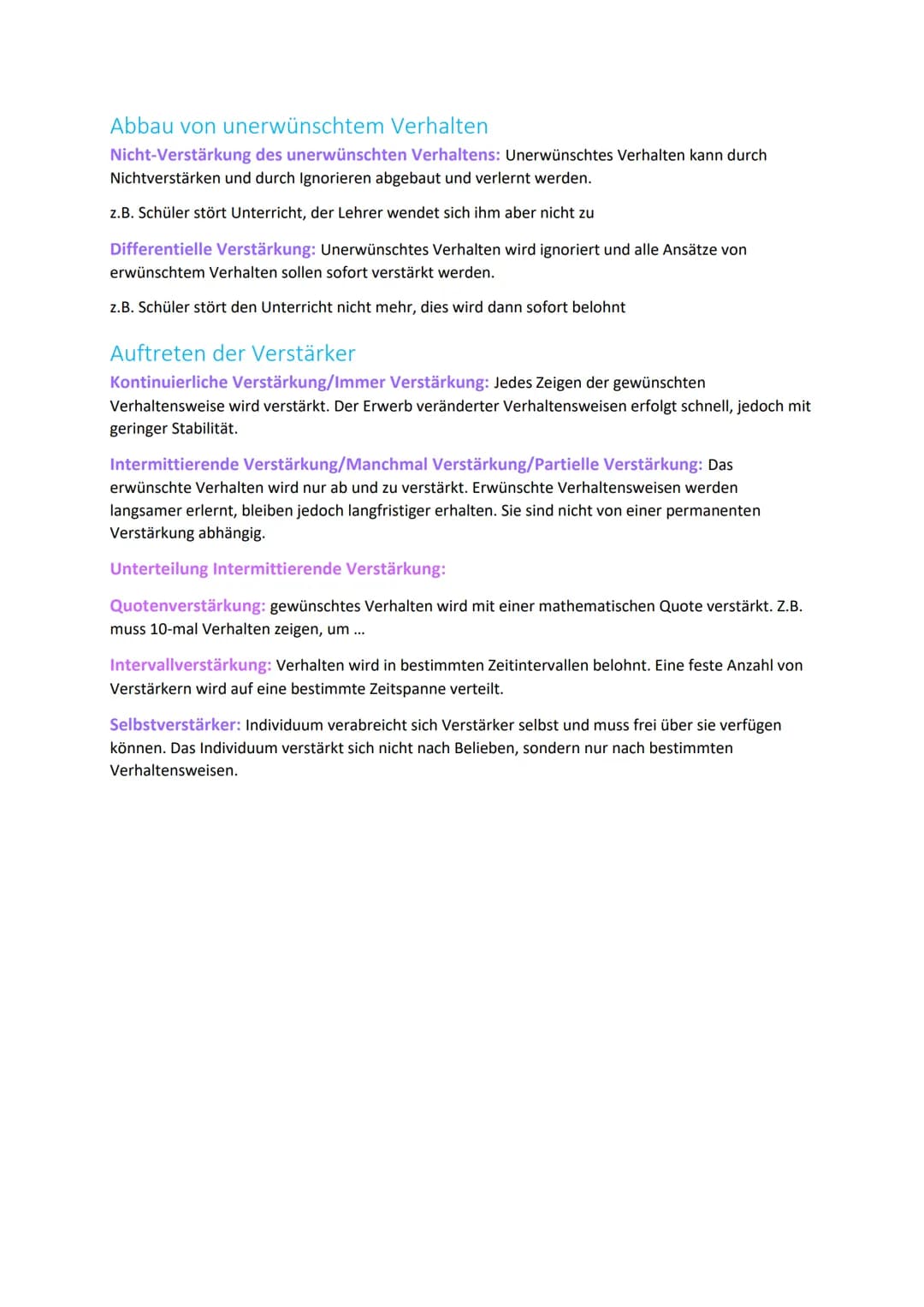 LPE 8-Richtungen der Psychologie
(Lernen)
Behaviorismus
Defintion: Richtung der amerikanischen Verhaltensforschung, die nur direkt beobachtb