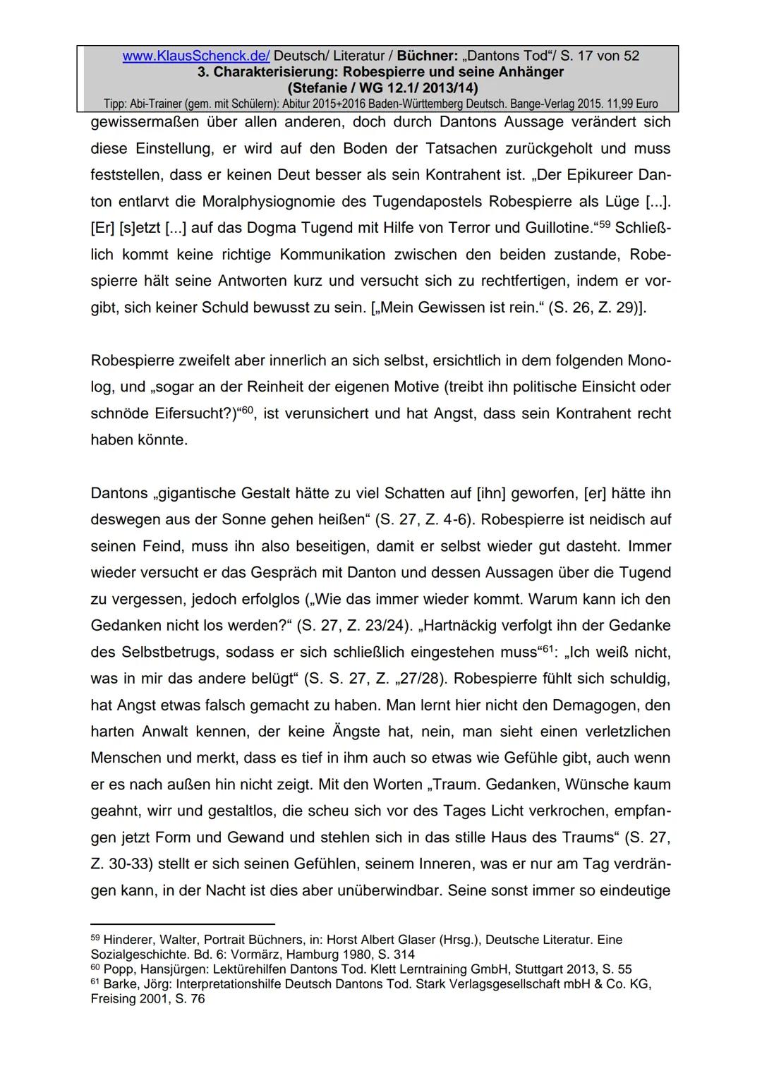 Charakterisierung:
Robespierre und seine Anhänger
Dichter:
Titel:
Verfasser der HA: Stefanie
Klasse:
12/1
Schule:
Fach:
Georg Büchner
Danton