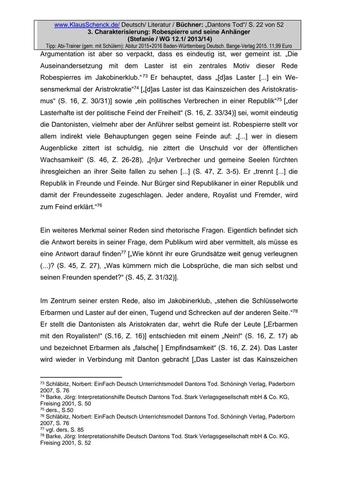 Charakterisierung:
Robespierre und seine Anhänger
Dichter:
Titel:
Verfasser der HA: Stefanie
Klasse:
12/1
Schule:
Fach:
Georg Büchner
Danton