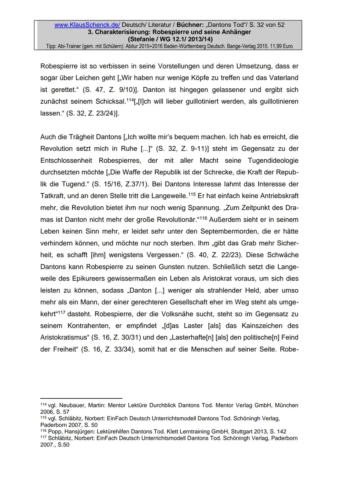 Charakterisierung:
Robespierre und seine Anhänger
Dichter:
Titel:
Verfasser der HA: Stefanie
Klasse:
12/1
Schule:
Fach:
Georg Büchner
Danton