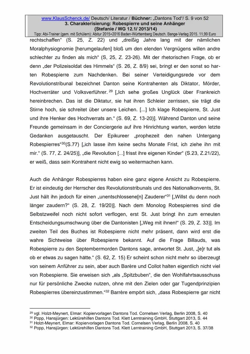 Charakterisierung:
Robespierre und seine Anhänger
Dichter:
Titel:
Verfasser der HA: Stefanie
Klasse:
12/1
Schule:
Fach:
Georg Büchner
Danton