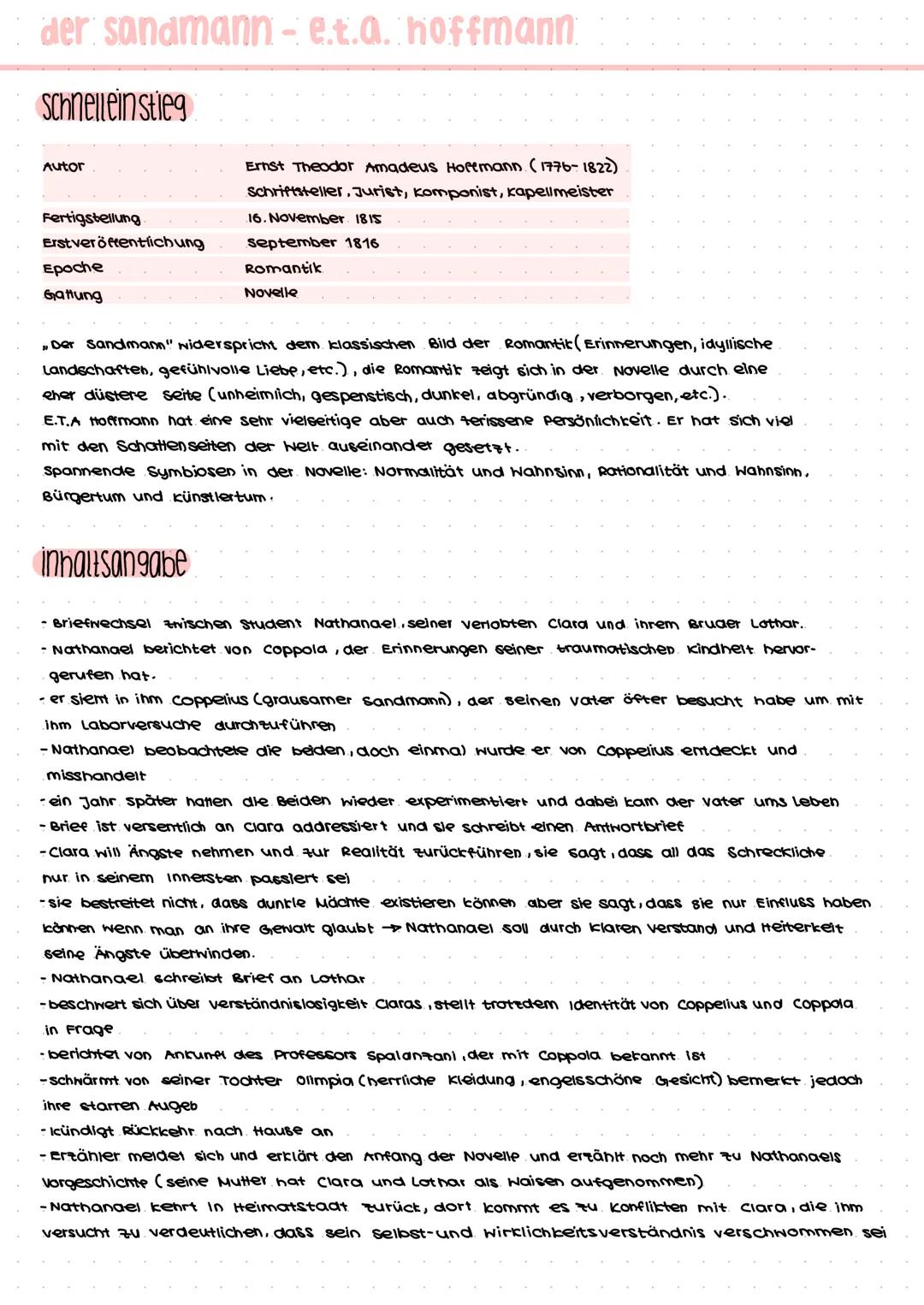 # der sandmann - e.t.a. hoffmann

## schnelleinstieg

Autor

Ernst Theodor Amadeus Holemann (1776-1822)
Schriftsteller, Jurist, komponist, k