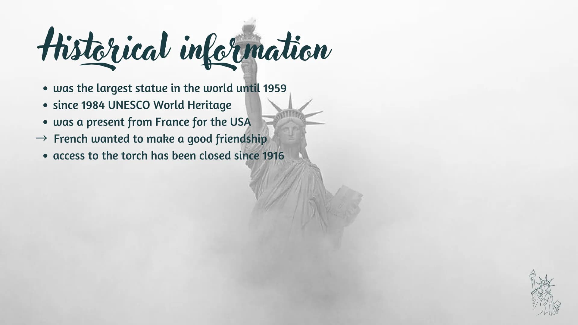 BIKEUX
THE STATUE OF LIBERTY
a symbol of freedom Content
topics:
facts
• representation
●
• historical information
• construction of the Sta