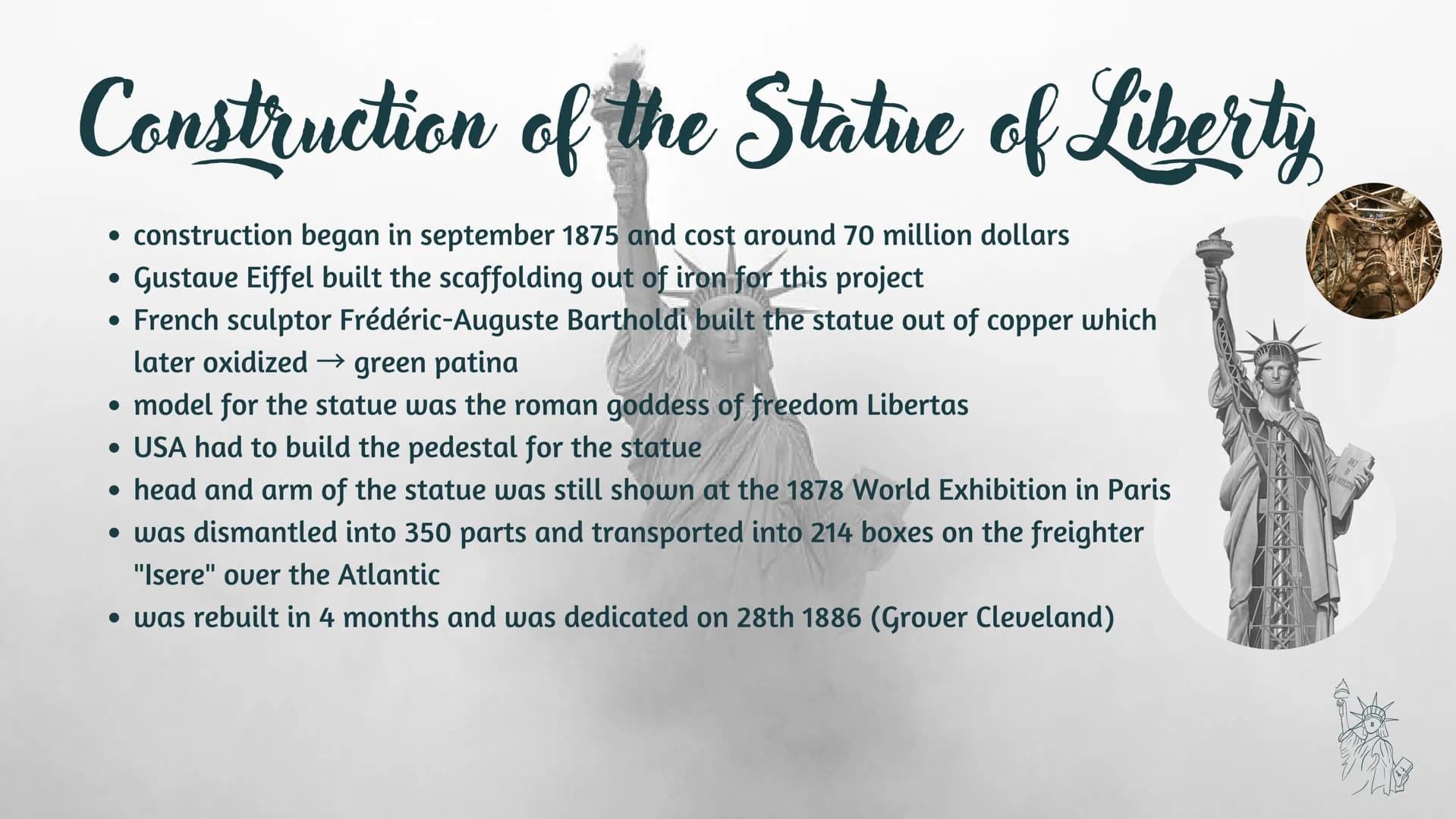 BIKEUX
THE STATUE OF LIBERTY
a symbol of freedom Content
topics:
facts
• representation
●
• historical information
• construction of the Sta