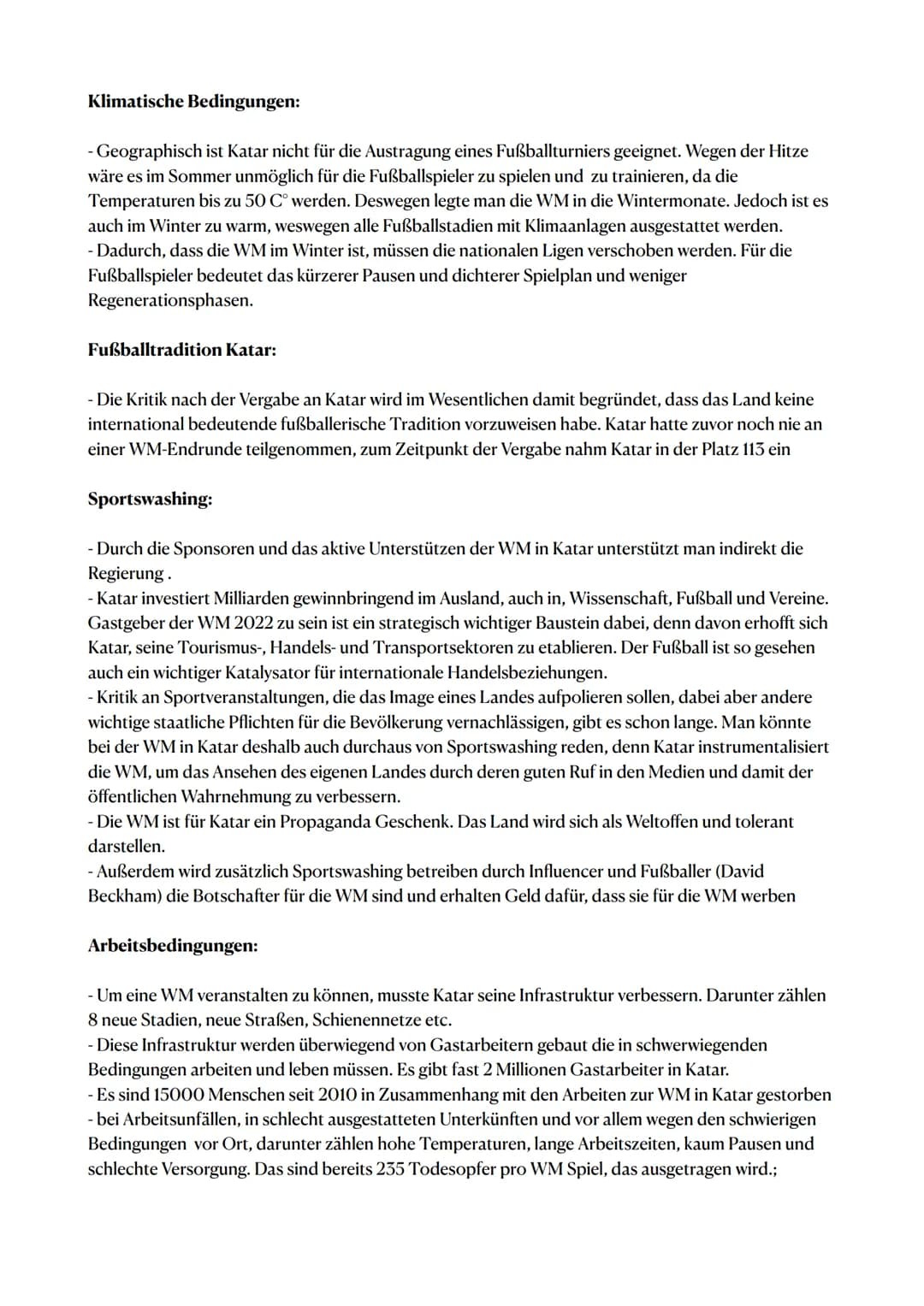 WM Katar 2022
Diesen Winter findet die kontroverse WM in Katar statt. Die FIFA und die Veranstalter versuchen,
das Turnier in ein positives 