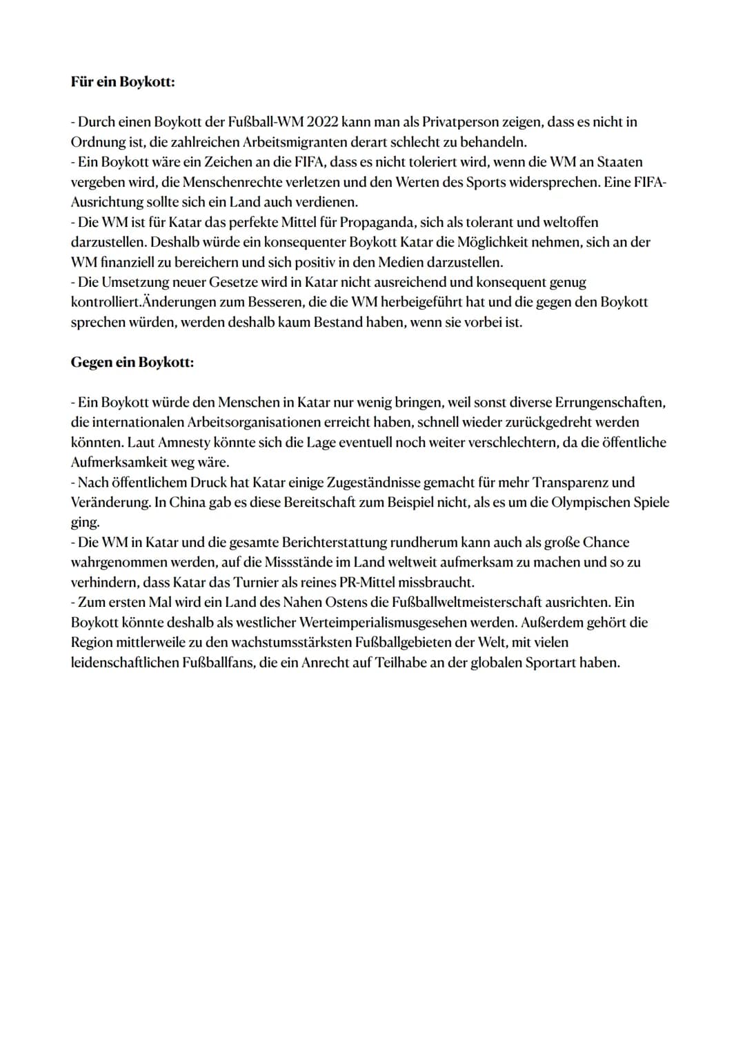 WM Katar 2022
Diesen Winter findet die kontroverse WM in Katar statt. Die FIFA und die Veranstalter versuchen,
das Turnier in ein positives 