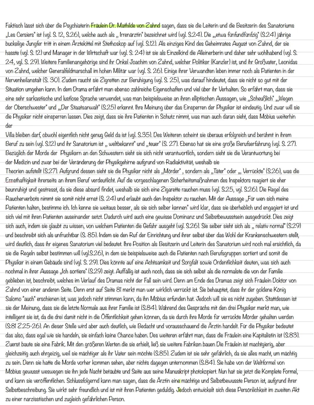 Charakterisierung der Hauptfiguren
Im Folgenden charakterisiere ich den Physiker Johann Wilhelm Möbius, der den Protagonisten des Stücks dar