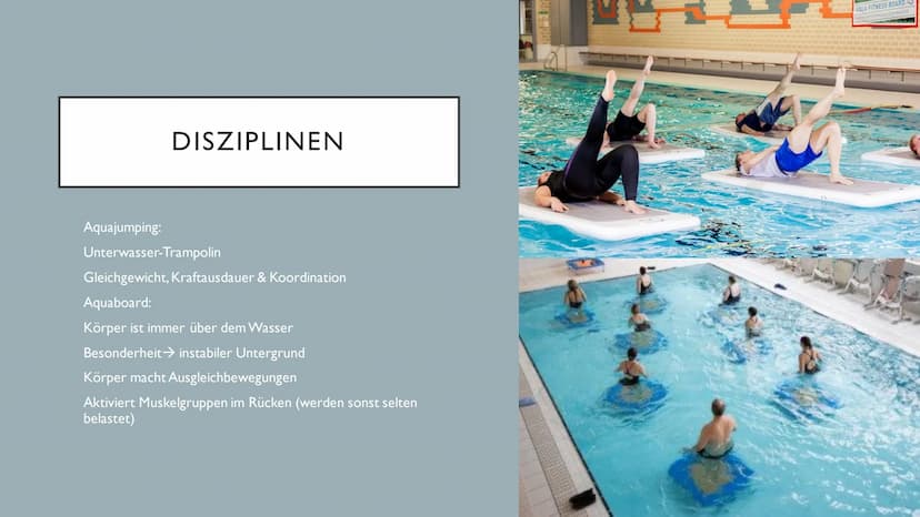2
WASSERFITNESS ●
●
●
●
INHALT
Was ist das überhaupt?
Für wen ist das geeignet?
Vorteile de Wassers
Material
Geschichtlicher Hintergrund
Bes
