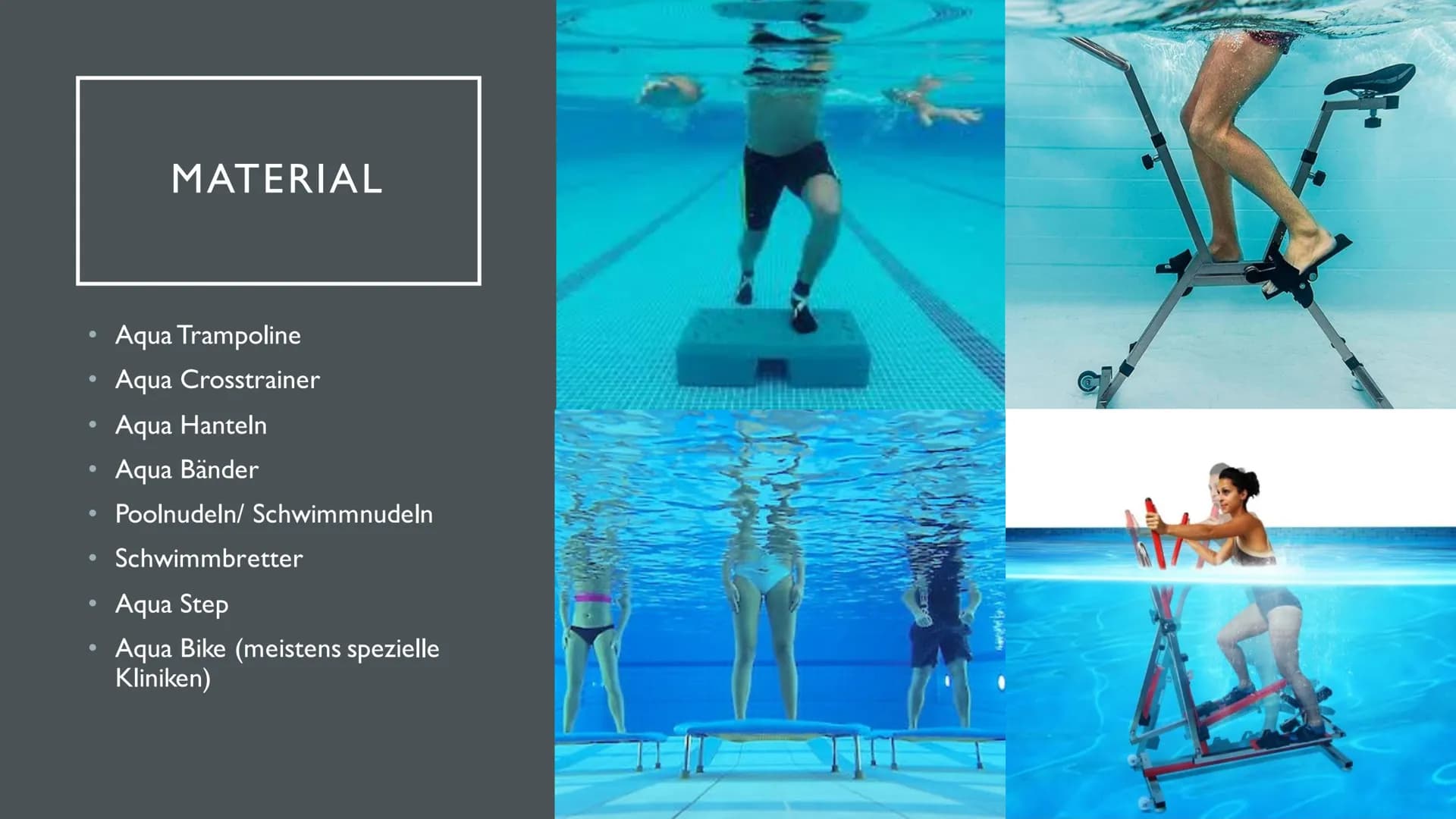 2
WASSERFITNESS ●
●
●
●
INHALT
Was ist das überhaupt?
Für wen ist das geeignet?
Vorteile de Wassers
Material
Geschichtlicher Hintergrund
Bes