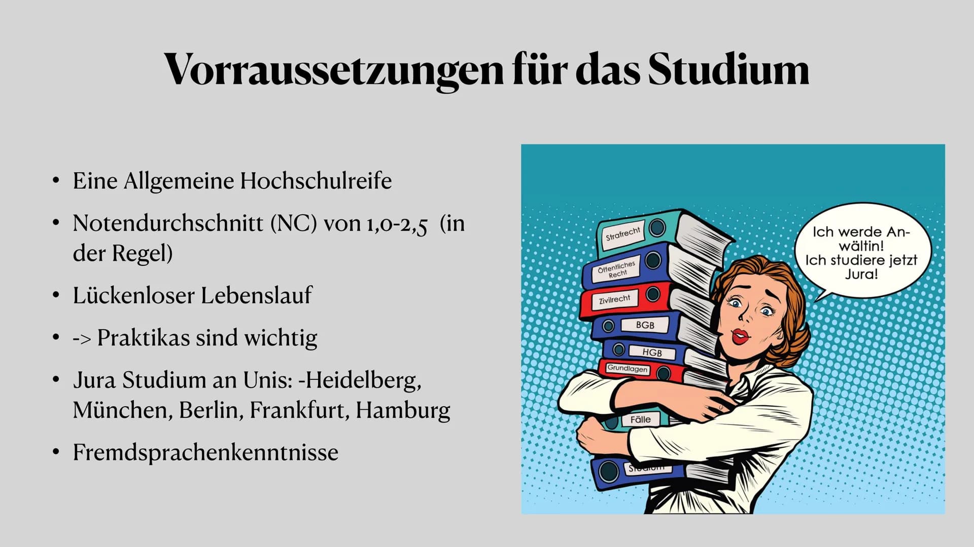Rechtsanwalt/-wältin
Ein (un-) moralischer Beruf? ●
●
●
●
●
●
●
Welche Fähigkeiten braucht man?
Voraussetzung fürs Studium
Das Studium
Glied