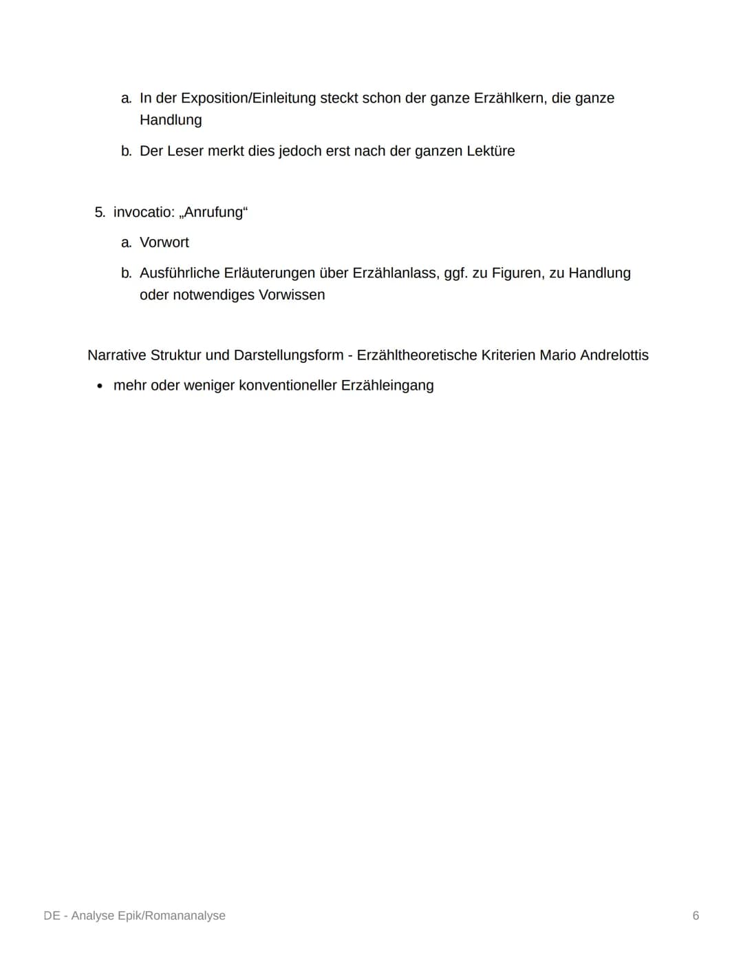 DE - Analyse Epik/Romananalyse
Analyse und Interpretation eines literarischen Textes
Vernünftiger Schreibplan!!!
1. Einleitung:
• Basissatz
