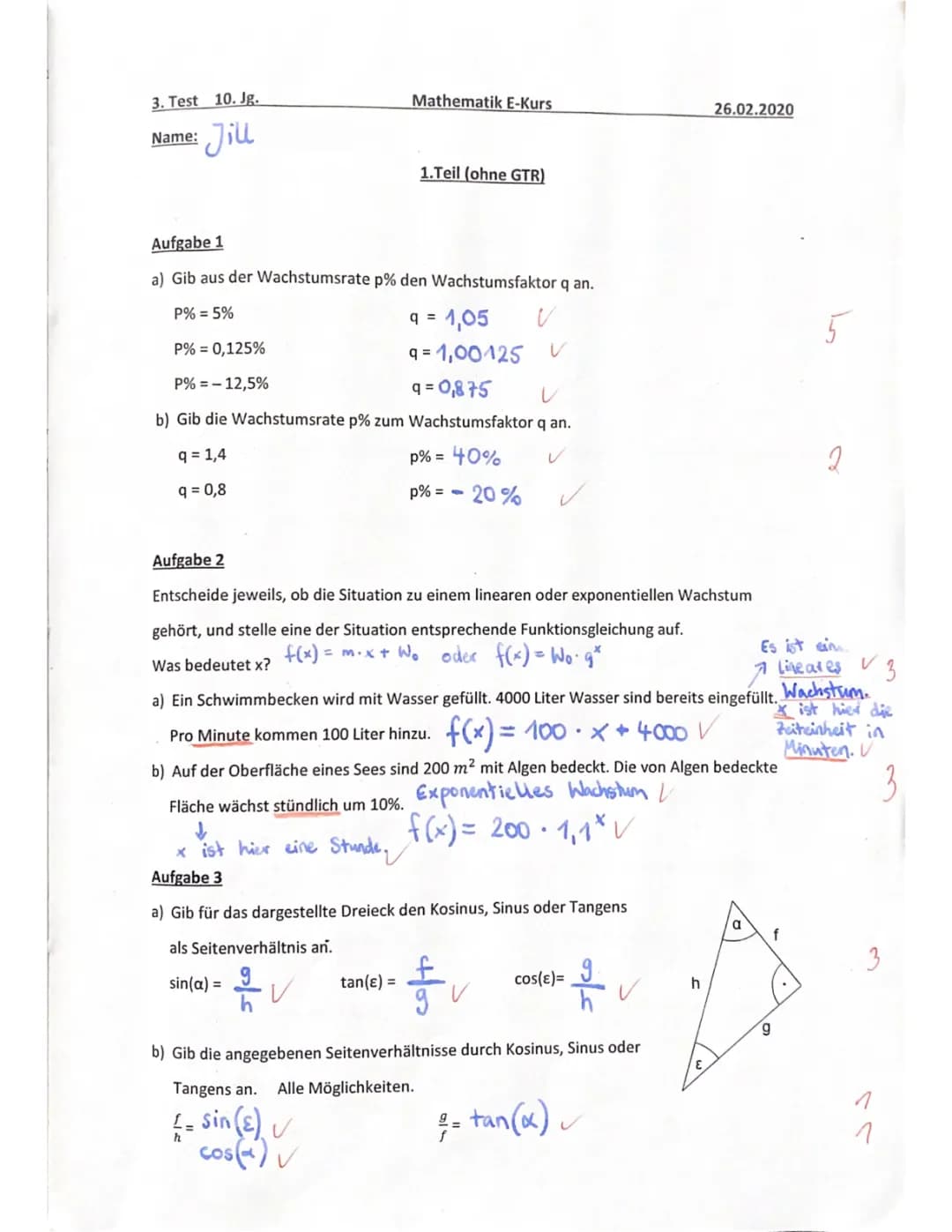 Exponentielles Wachstum, Trigonometrie