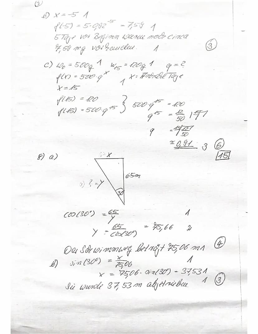3. Test 10. Jg.
: Jill
Name:
Mathematik E-Kurs
Aufgabe 1
a) Gib aus der Wachstumsrate p% den Wachstumsfaktor q an.
P% = 5%
V
q = 1,05
9=1,00