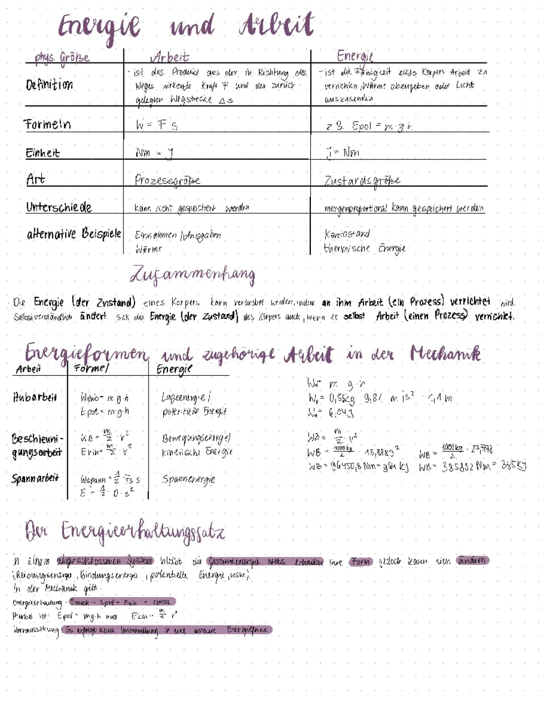 Arbeit und Energie Physik: Formeln und Beispiele