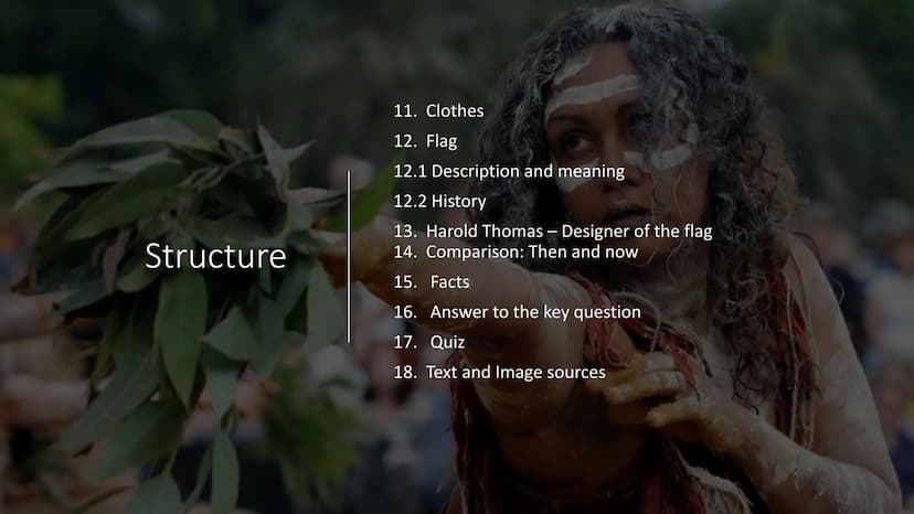The Aborigines of
Australia Structure
1. Definition
2. Way of Life of the Aborigines
3. History
4. Language
5. Art
6. Traditions
6.1
7. Didg