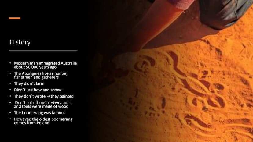 The Aborigines of
Australia Structure
1. Definition
2. Way of Life of the Aborigines
3. History
4. Language
5. Art
6. Traditions
6.1
7. Didg