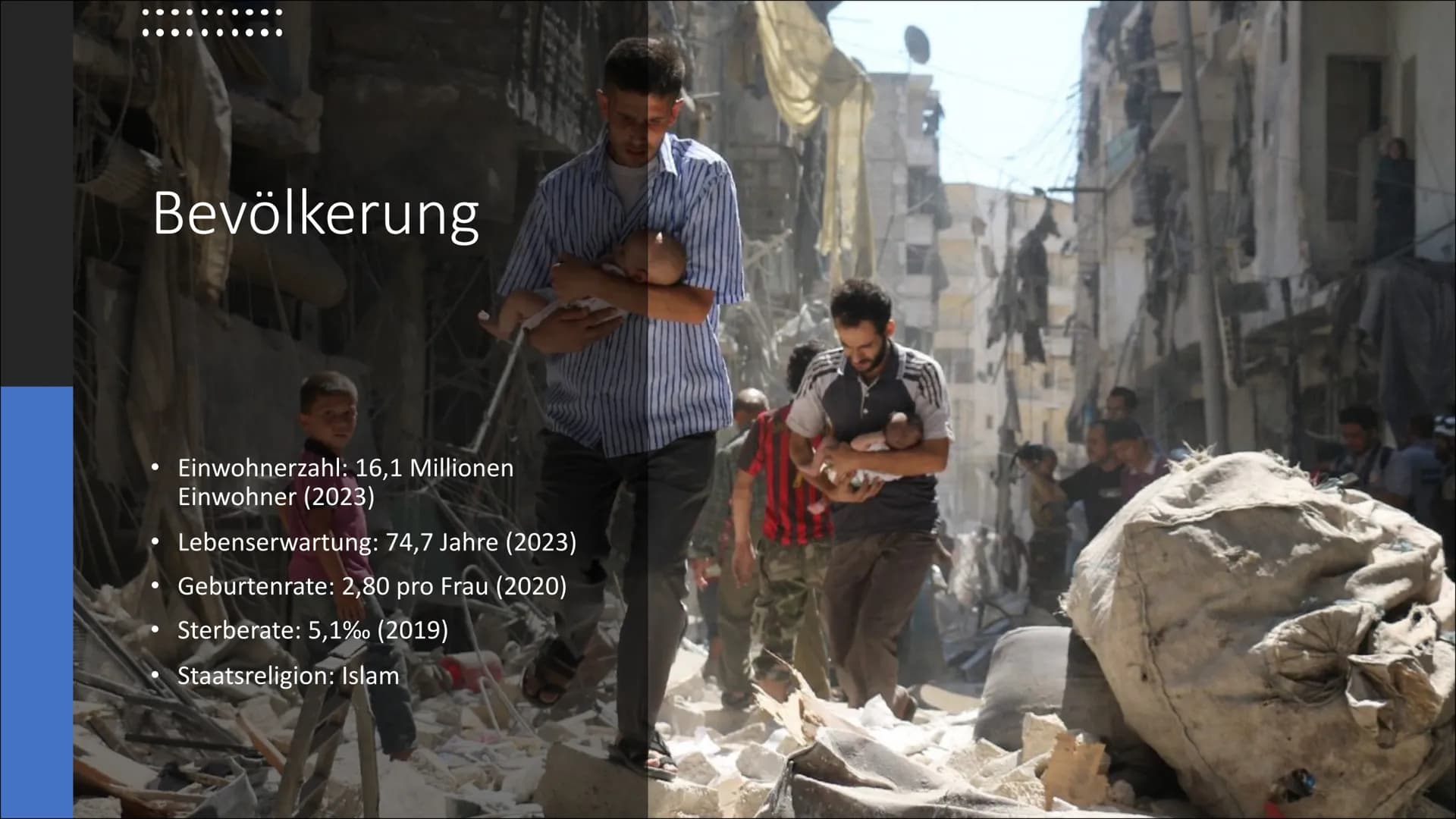 Syrien Gliederung
Allgemeine Fakten
Geographisch & Klima
Bevölkerung
Geschichte
Kultur
Politik & Wirtschaft
Tourismus
• Sehenswürdigkeiten &