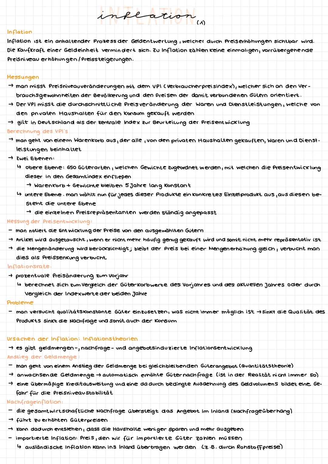 inse
ation
(1)
Inflation
Inflation ist ein anhaltender Prozess der Geldentwertung, welcher durch Preiserhöhungen sichtbar wird.
Die Kaufkraf