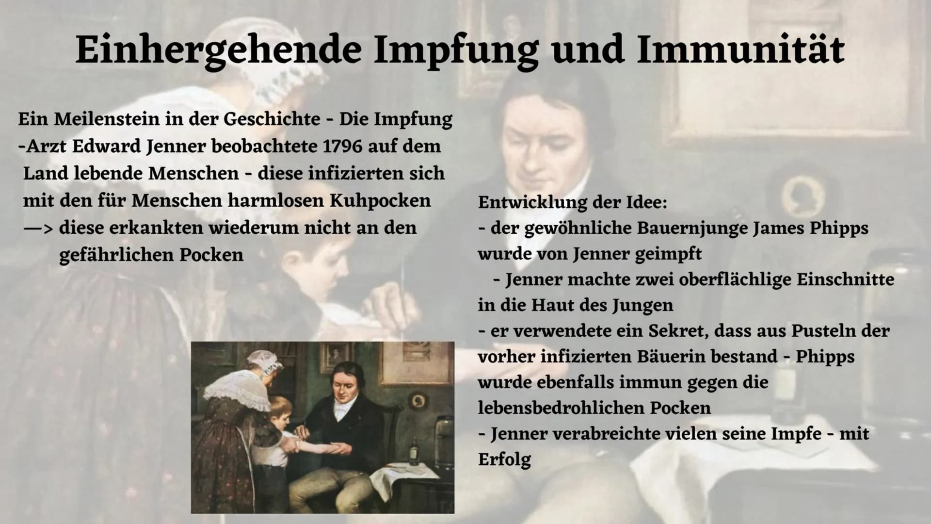 Was seht ihr? Pockenschutzimpfung 1874
Handout
Pocken Allgemein:
- Lebensgefährlicher Virus
- Infizierte sind übersäht mit Hautbläschen
Zust