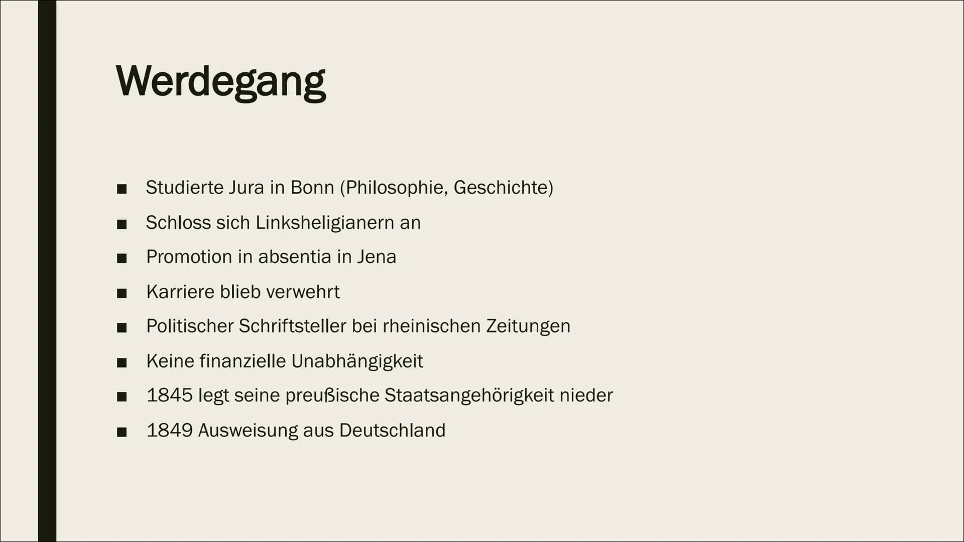 KARL MARX
Religionskritik Gliederung
■ Werdegang
■
Kurzbiografie
■
Politische Einstellung
Opium des Volks - Grundlagen
Feuerbachs Projektion