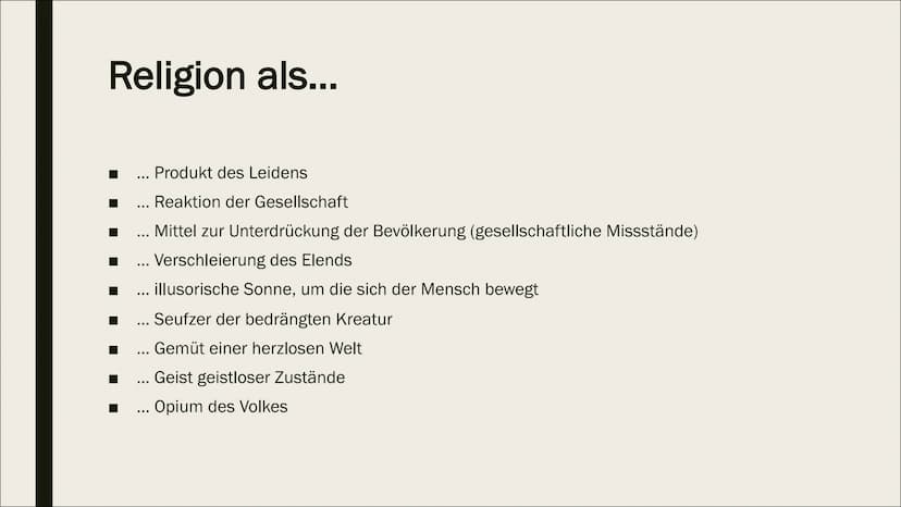 KARL MARX
Religionskritik Gliederung
■ Werdegang
■
Kurzbiografie
■
Politische Einstellung
Opium des Volks - Grundlagen
Feuerbachs Projektion
