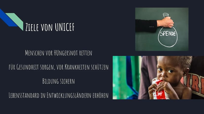 Was ist UNICEF ?
- Gründungsjahr: 1946
- Non-Profit-Organisation
- Kinderhilfswerk der Vereinten Nationen
- Gründerin: Ludwik Rajchman
- Lei