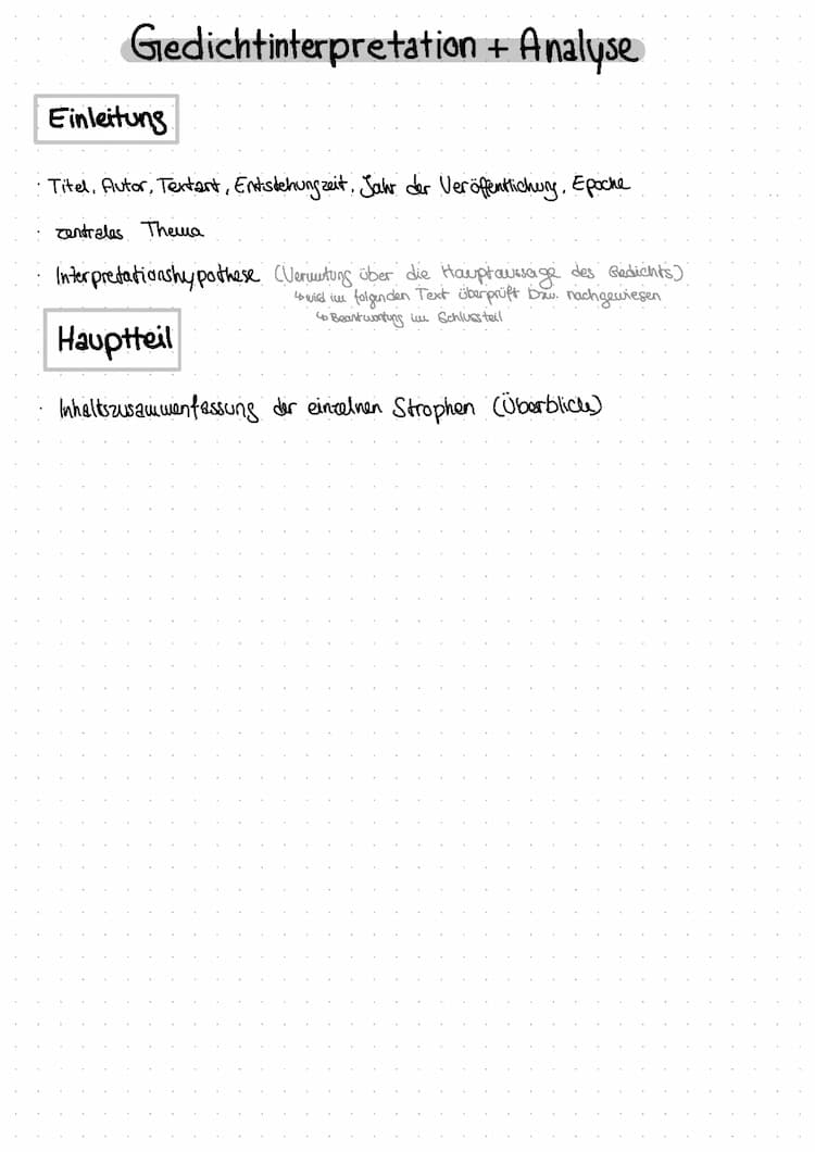 Know Gedichtsinterpretation+Analyse + Gedichtsvergleich thumbnail