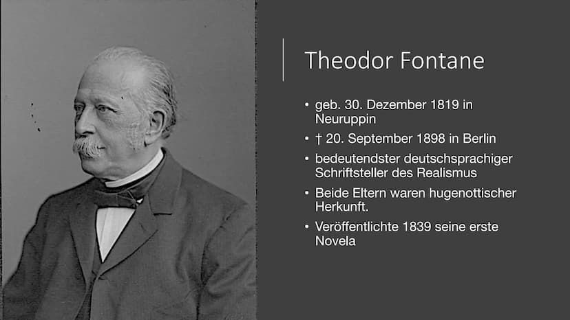 Effi Briest
Von Nora. L, Melissa. B, Sara. R Gliederung
kasal
●
●
●
●
●
●
●
●
●
Theodor Fontane
• Handlungsverlauf
●
●
Zeitgeschichtlicher H