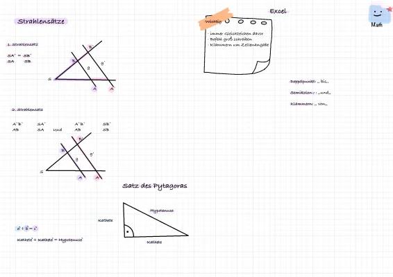 Know Strahlensätze; Satz des Pytagoras; Excel  thumbnail