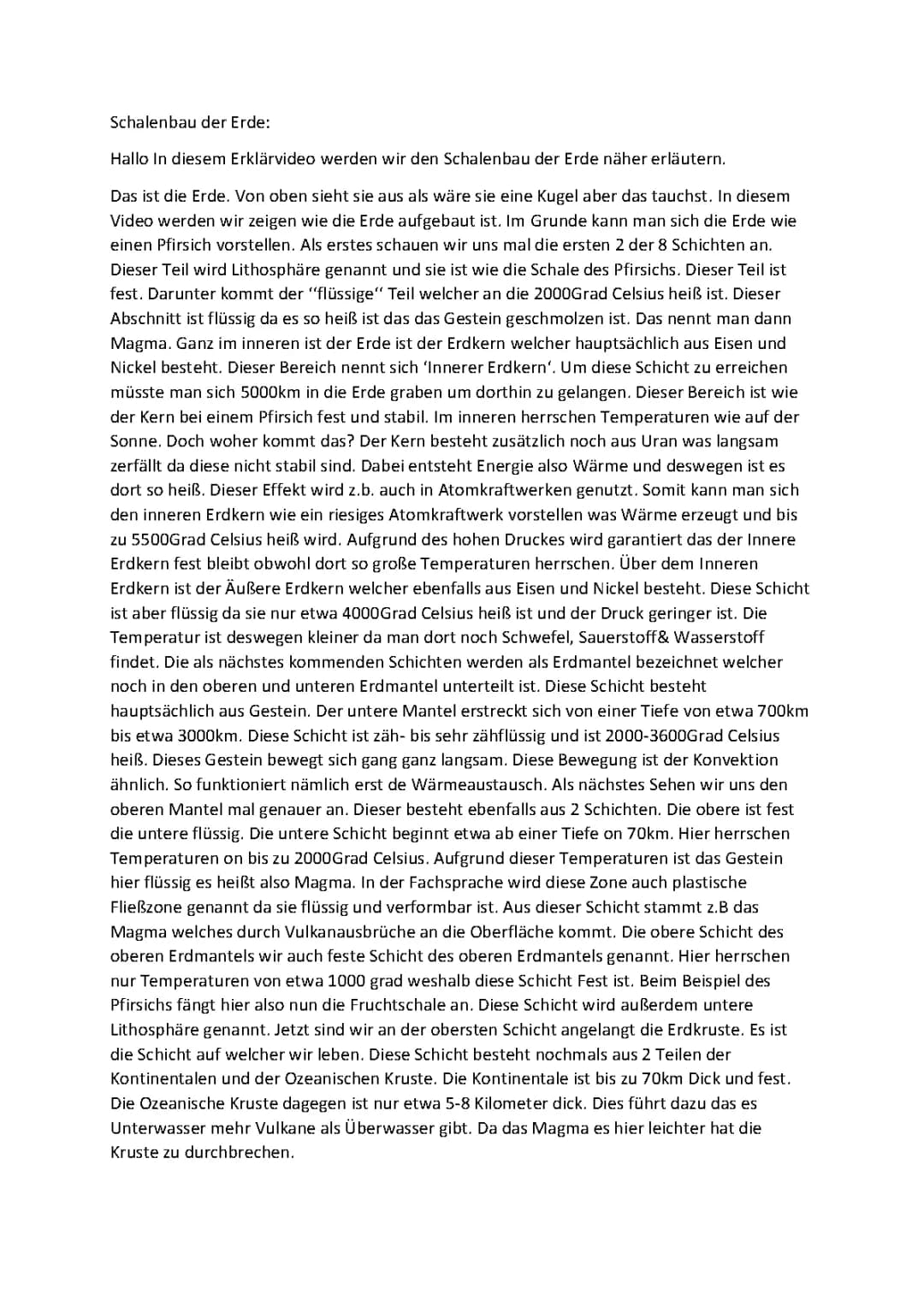 Der Schalenbau der Erde – Einfach Erklärt