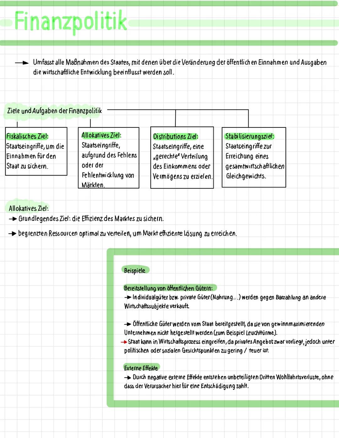# Finanzpolitik

Umfasst alle Maßnahmen des Staates, mit denen über die Veränderung der öffentlich en Einnahmen und Ausgaben
die wirtschaftl
