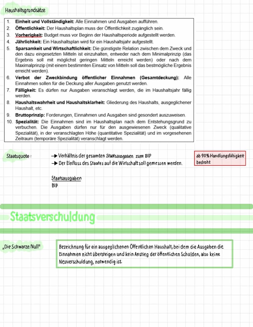 Finanzpolitik
Umfasst alle Maßnahmen des Staates, mit denen über die Veränderung der öffentlich en Einnahmen und Ausgaben
die wirtschaftlich