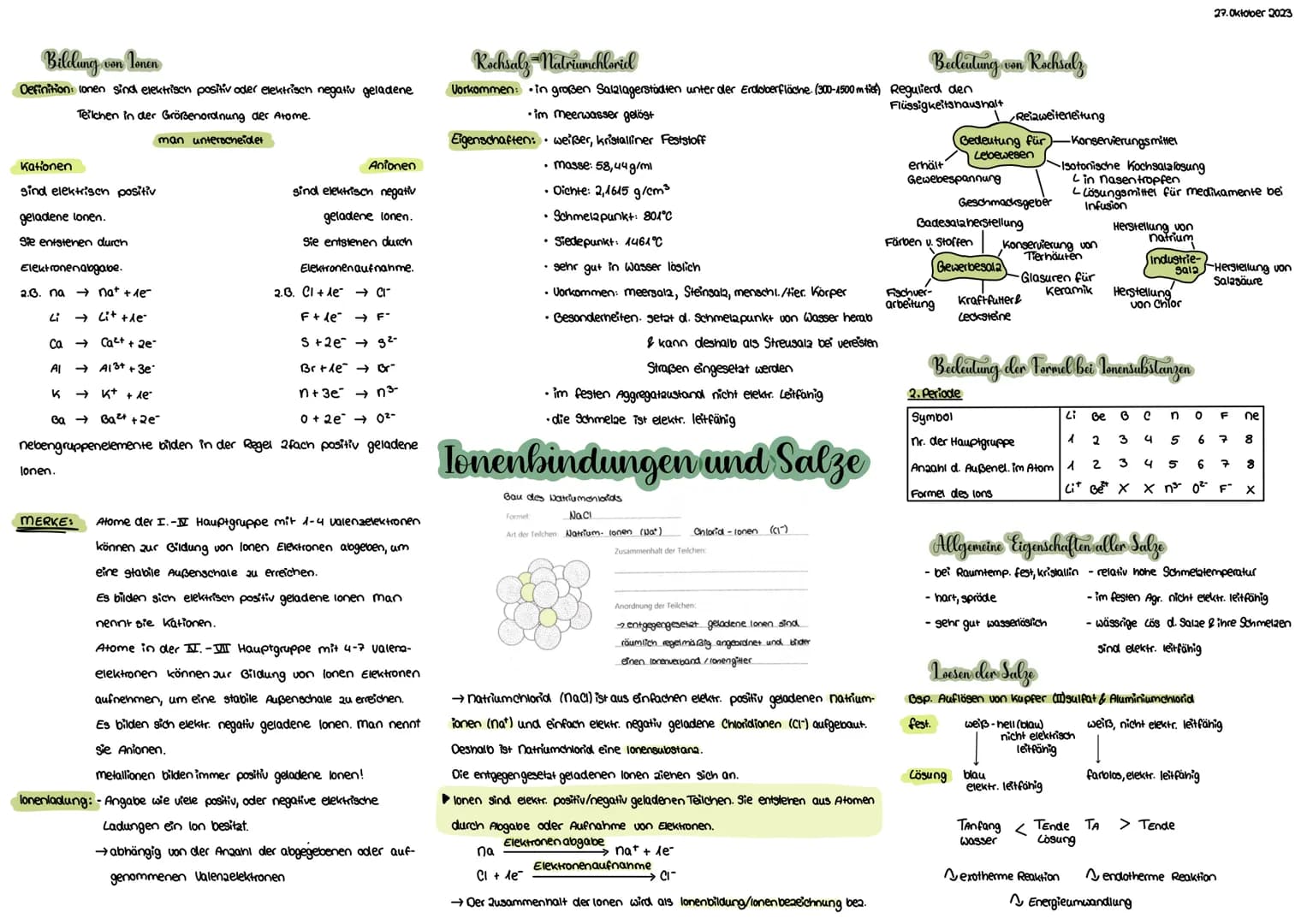 Bildung
von lonen
Definition: lonen sind elektrisch positiv oder elektrisch negativ geladene
Teilchen in der Größenordnung der Atome.
Kation