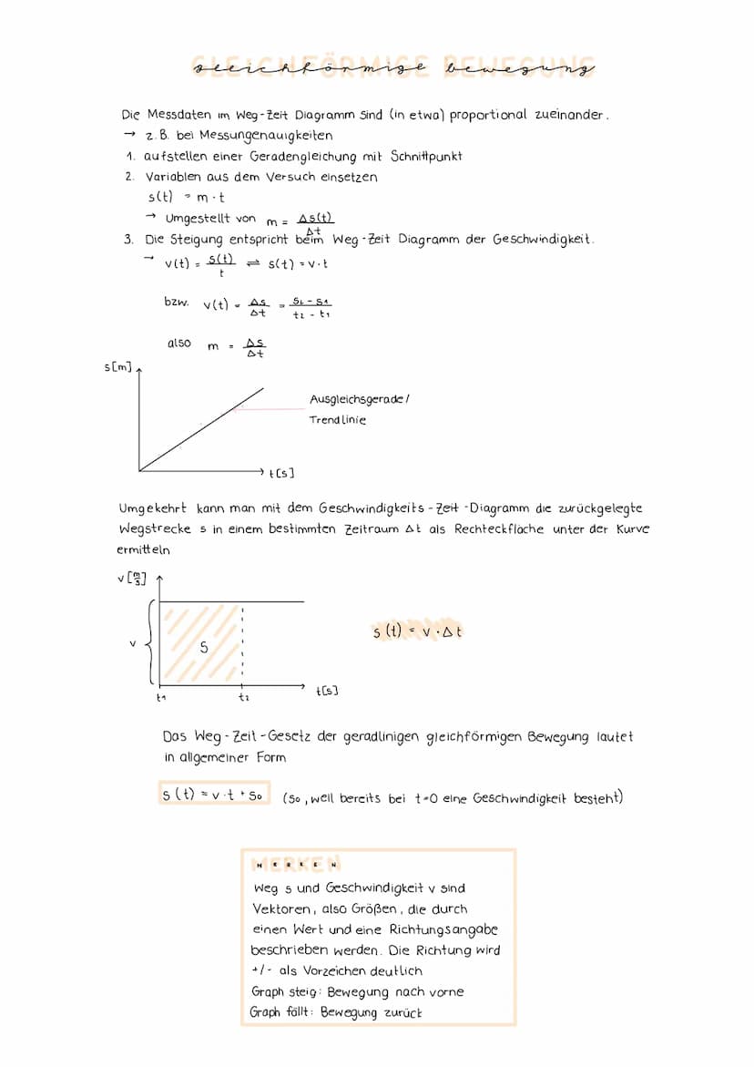 konstant beschleunigte bewegung.
Aus unserem Versuch zur beschleunigten Bewegung können wir folgende Erkenntnisse ziehen
1. Der Weg s ist pr