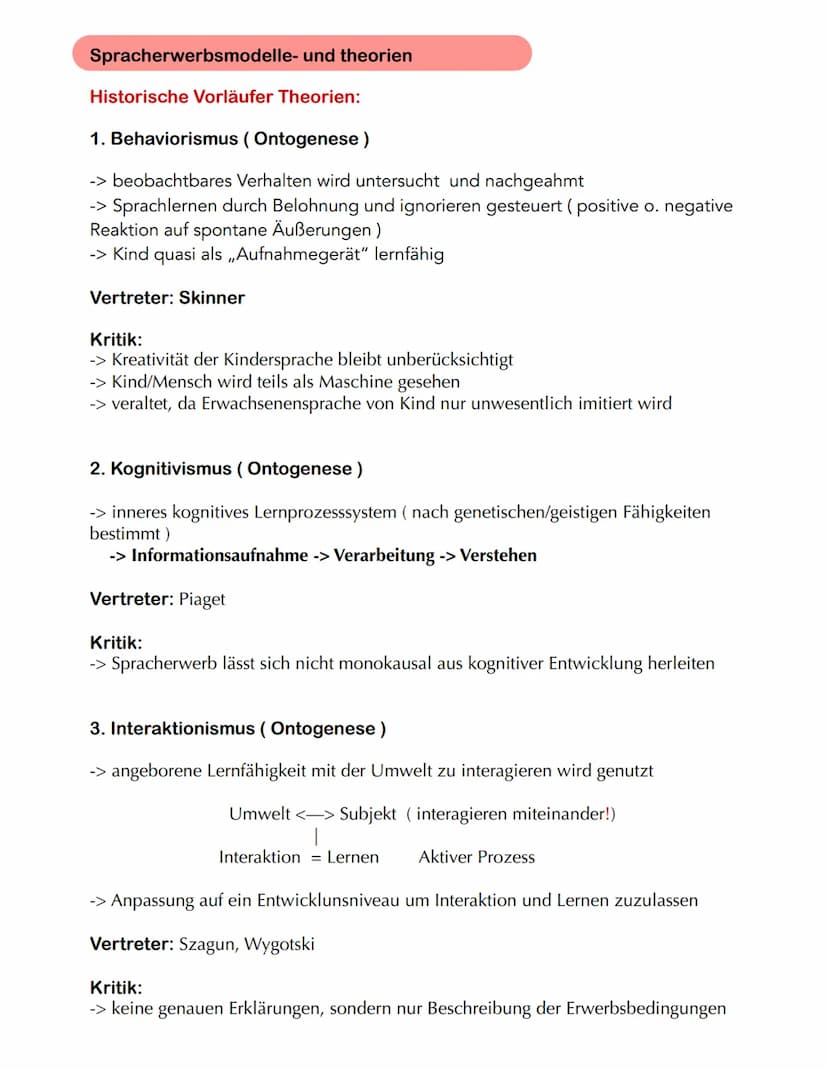 Phylogenese
(Angeboren-genetisch determiniert)
-> Beschreibt den gesamten Evolutionsprozess einer Art, hier der Mensch
-> Sprachentwicklungs