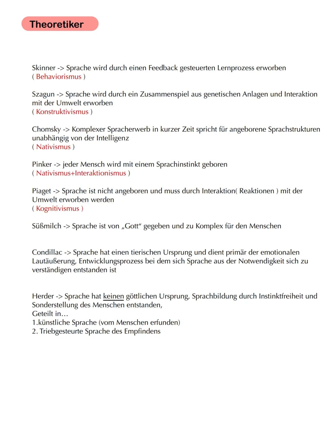 Phylogenese
(Angeboren-genetisch determiniert)
-> Beschreibt den gesamten Evolutionsprozess einer Art, hier der Mensch
-> Sprachentwicklungs