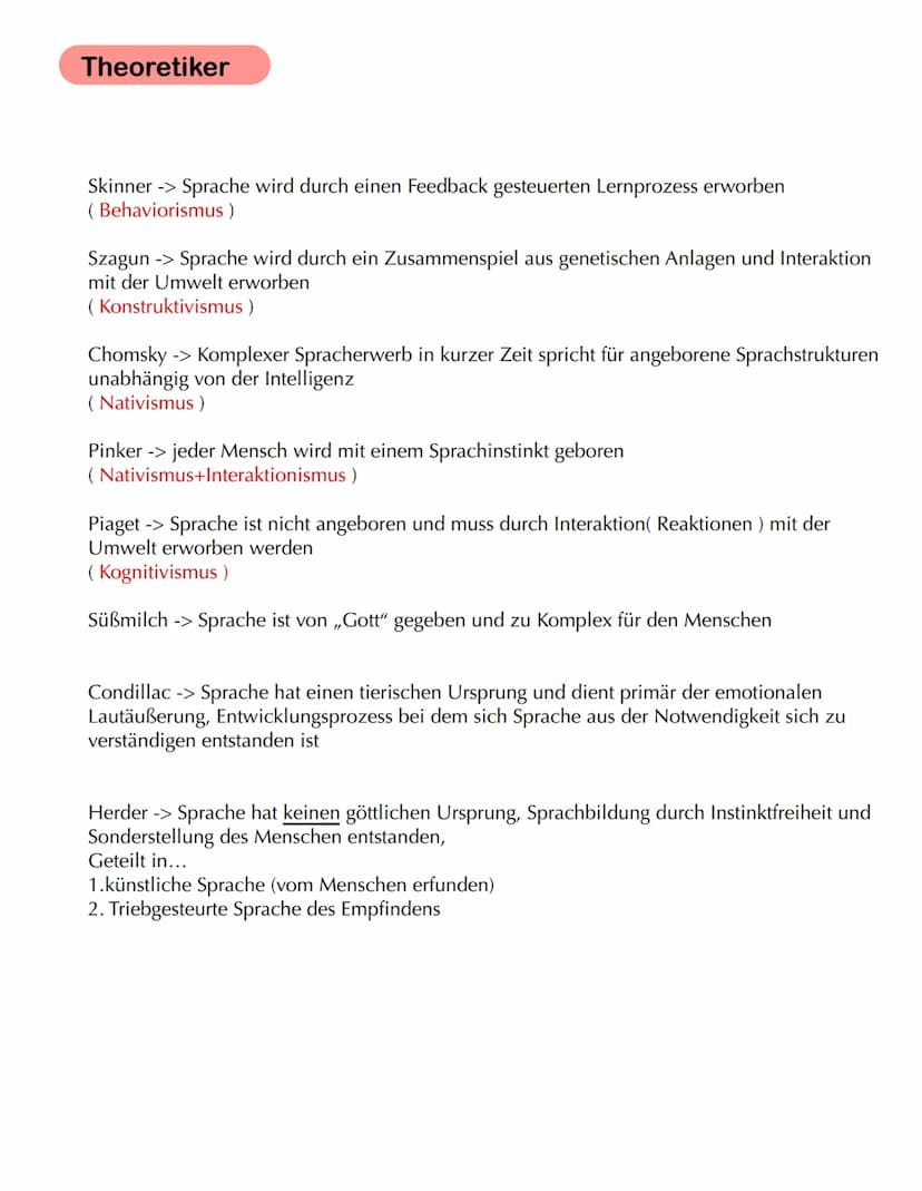 Phylogenese
(Angeboren-genetisch determiniert)
-> Beschreibt den gesamten Evolutionsprozess einer Art, hier der Mensch
-> Sprachentwicklungs