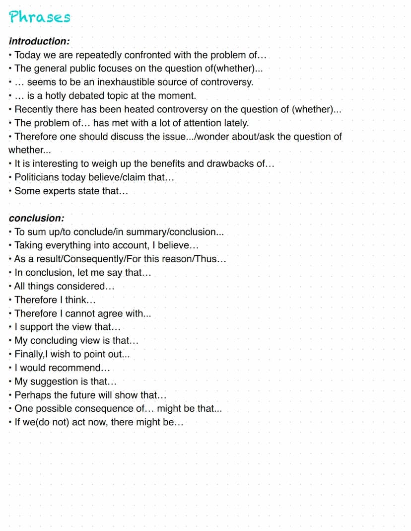 Argumentative Essay English
Schritt 1)
Sammle Ideen, Notizen, Beispiele, Argumente, Erklärungen etc. und ordne sie in einer logischen Reihen