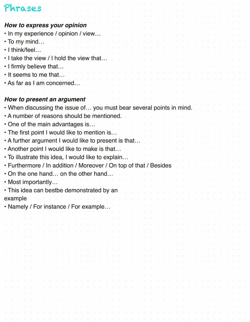 Argumentative Essay English
Schritt 1)
Sammle Ideen, Notizen, Beispiele, Argumente, Erklärungen etc. und ordne sie in einer logischen Reihen