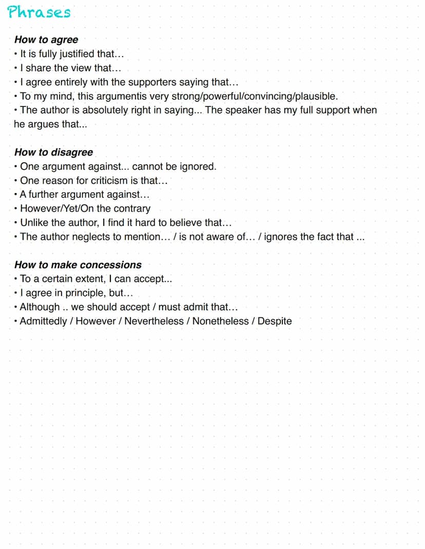 Argumentative Essay English
Schritt 1)
Sammle Ideen, Notizen, Beispiele, Argumente, Erklärungen etc. und ordne sie in einer logischen Reihen