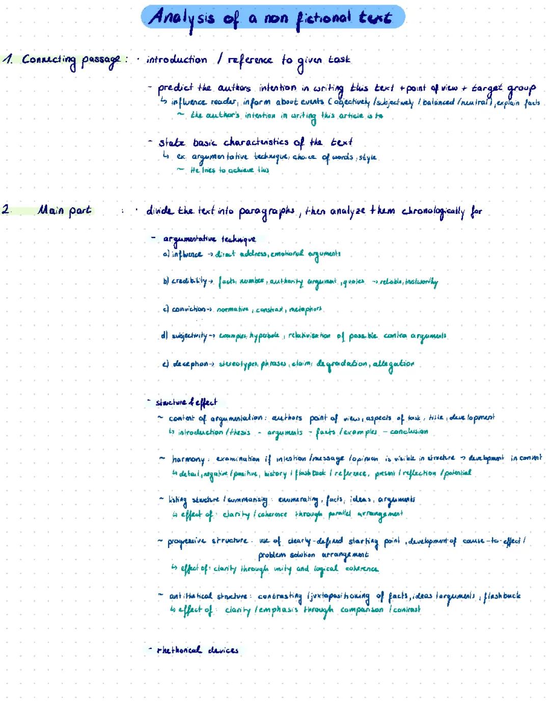 Englisch Analyse: Beispiel PDFs und Übungstexte für die Klasse 10