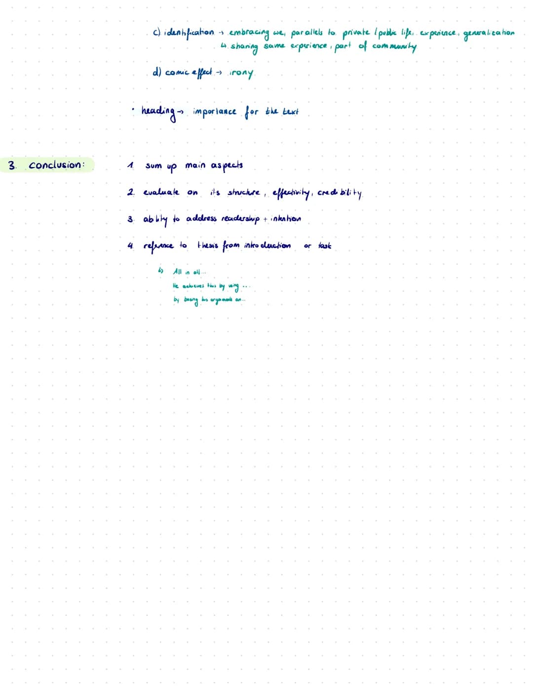 1. Connecting passage:
2.
Main part
Analysis of a non fictional text
• introduction / reference to given
predict the authors intention in wr