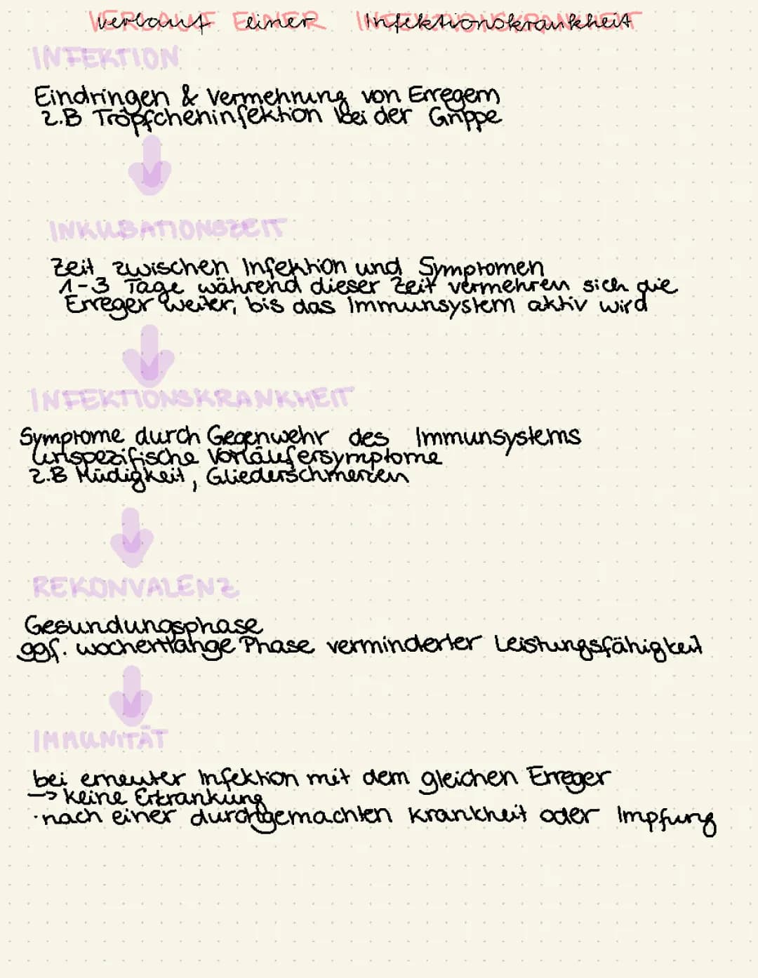Ablauf einer Infektionskrankheit