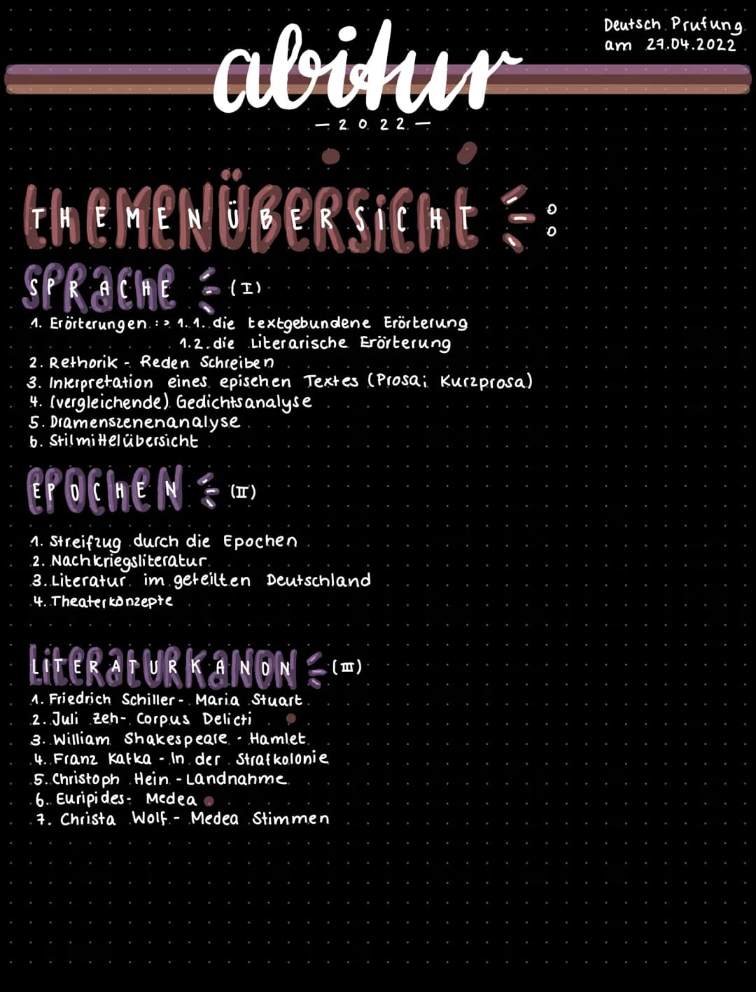 abitur
- 2. 0. 22. —
themeNÜbersicht:
ER
ΤΗ ΕΜ
EN
SPRACHE (D)
(I).
1. Erörterungen. :1.1. die textgebundene Erörterung
1.2.die Literarische 